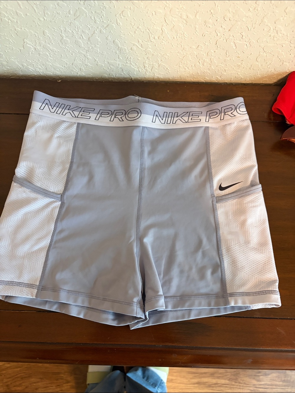 Nike Light Gray NIKE PRO Athletic Shorts with Pockets